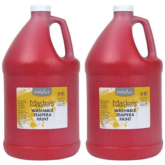 Little Masters® Washable Tempera Paint, Gallon, Red, Pack of 2