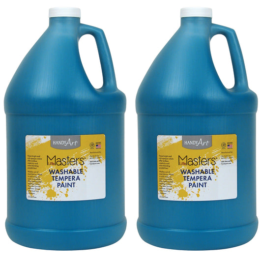 Little Masters® Washable Tempera Paint, Gallon, Turquoise, Pack of 2