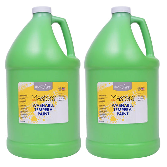 Little Masters® Washable Tempera Paint Gallon, Light Green, Pack of 2