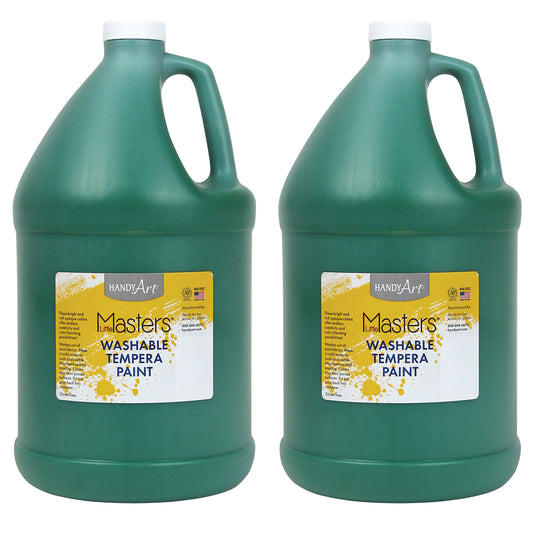 Little Masters® Washable Tempera Paint, Gallon, Green, Pack of 2