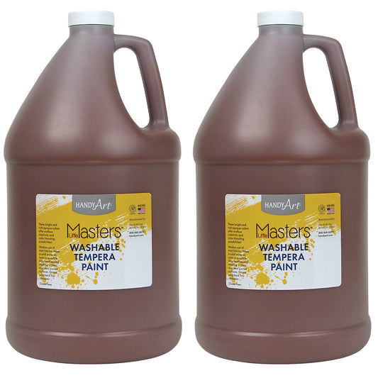 Little Masters® Washable Tempera Paint, Gallon, Brown, Pack of 2