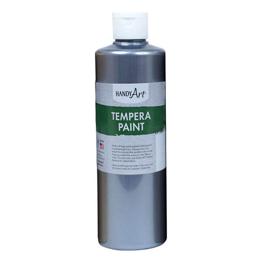 Metallic Tempera Paint, 16 oz., Silver, Pack of 3