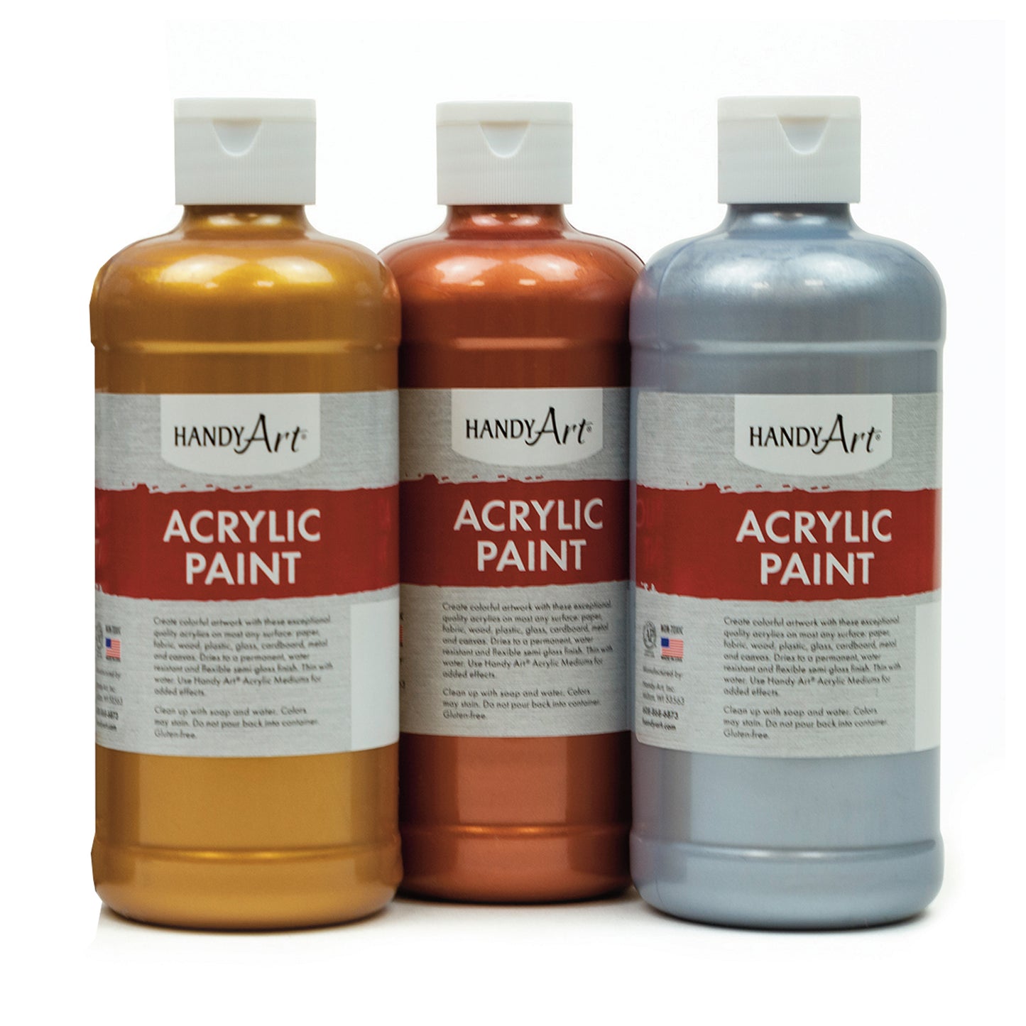 Metallic Acrylic Paint, 16 oz, Set of 5