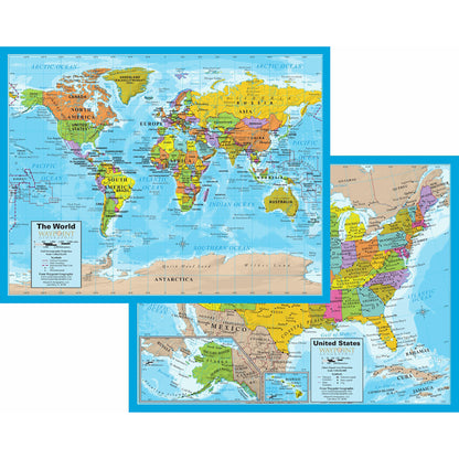 World/USA Laminated Notebook Maps, 12 Count