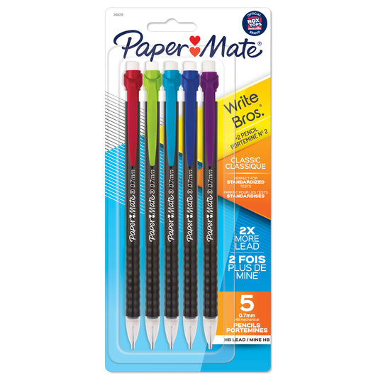 Write Bros® Mechanical Pencil, 0.7mm, Assorted, Pack of 5