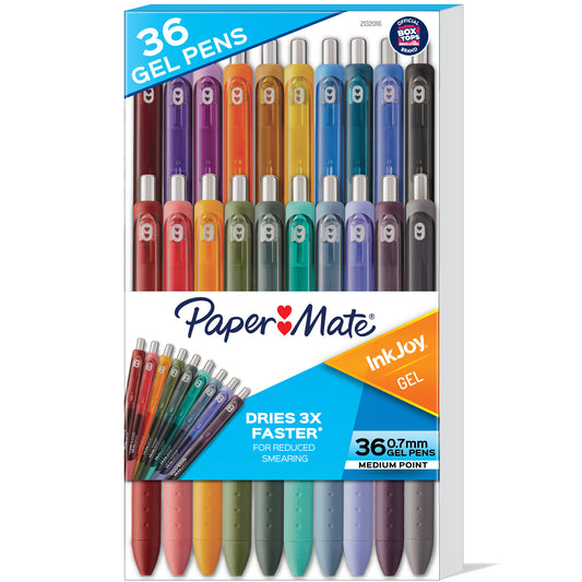 InkJoy Gel Pens, Medium Point (0.7 mm), Assorted, 36 Count