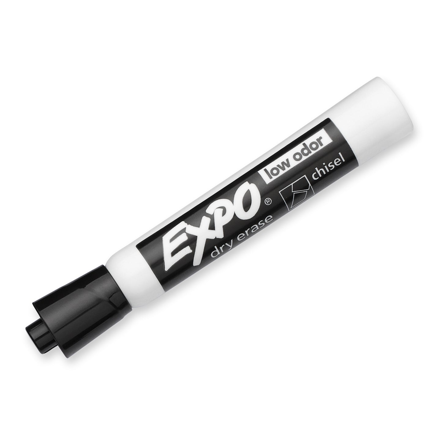 Low-Odor Dry Erase Markers, Chisel Tip, Black, 12 Per Box, 2 Boxes