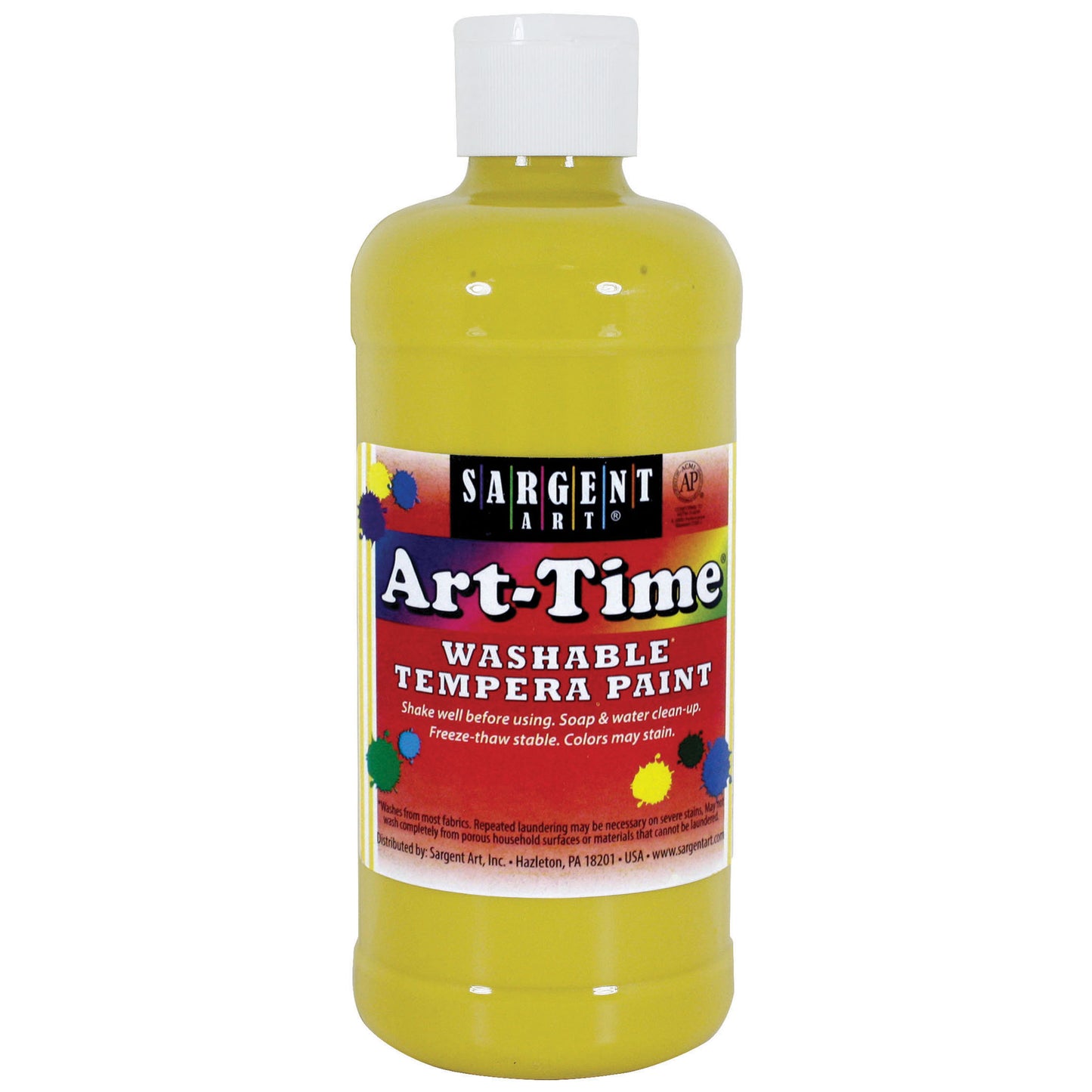 Art-Time® Washable Tempera Paint, Yellow, 16 oz.