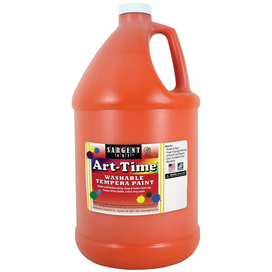 Art-Time® Washable Tempera Paint, Orange, Gallon