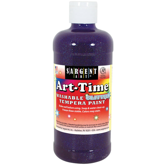 Art-Time® Washable Glitter Tempera, 16 oz., Violet