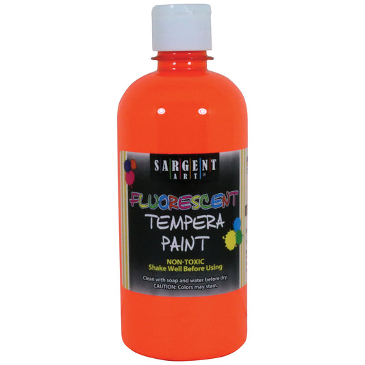 Tempera Paint, Orange Neon, 16 oz.