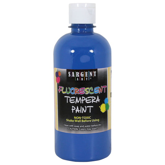 Tempera Paint, Blue Neon, 16 oz.