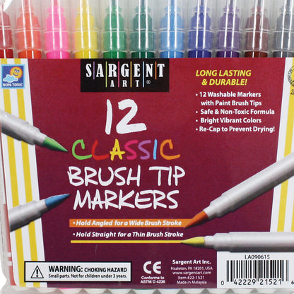 Classic Brush Tip Markers, 12 Per Pack, 6 Packs