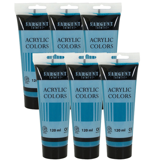 Acrylic Paint Tube, 120 ml, Pthalo Turquoise, Pack of 6