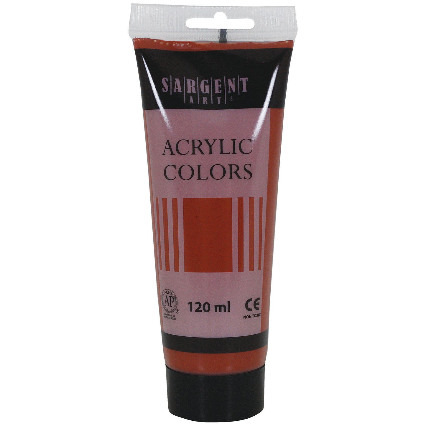 Acrylic Paint Tube, 120 ml, Burnt Sienna, Pack of 6