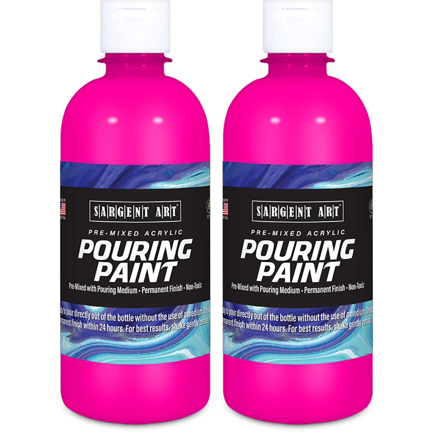 Acrylic Pouring Paint, 16 oz, Magenta, Pack of 2