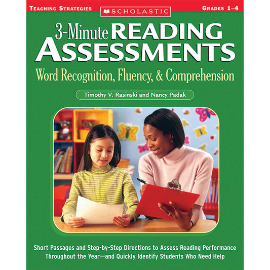 3-Minute Reading Assessments: Word Recognition, Fluency, and Comprehension: Grades 1-4