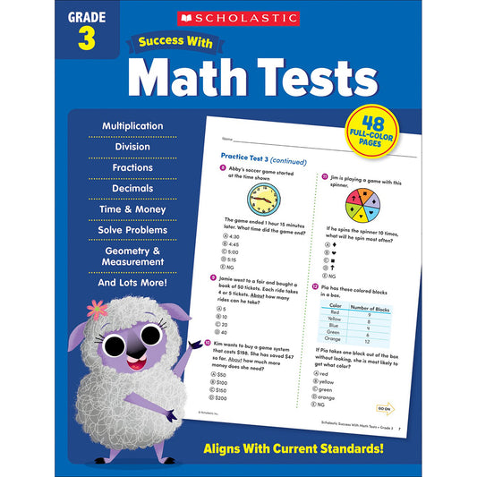 Success With Math Tests: Grade 3