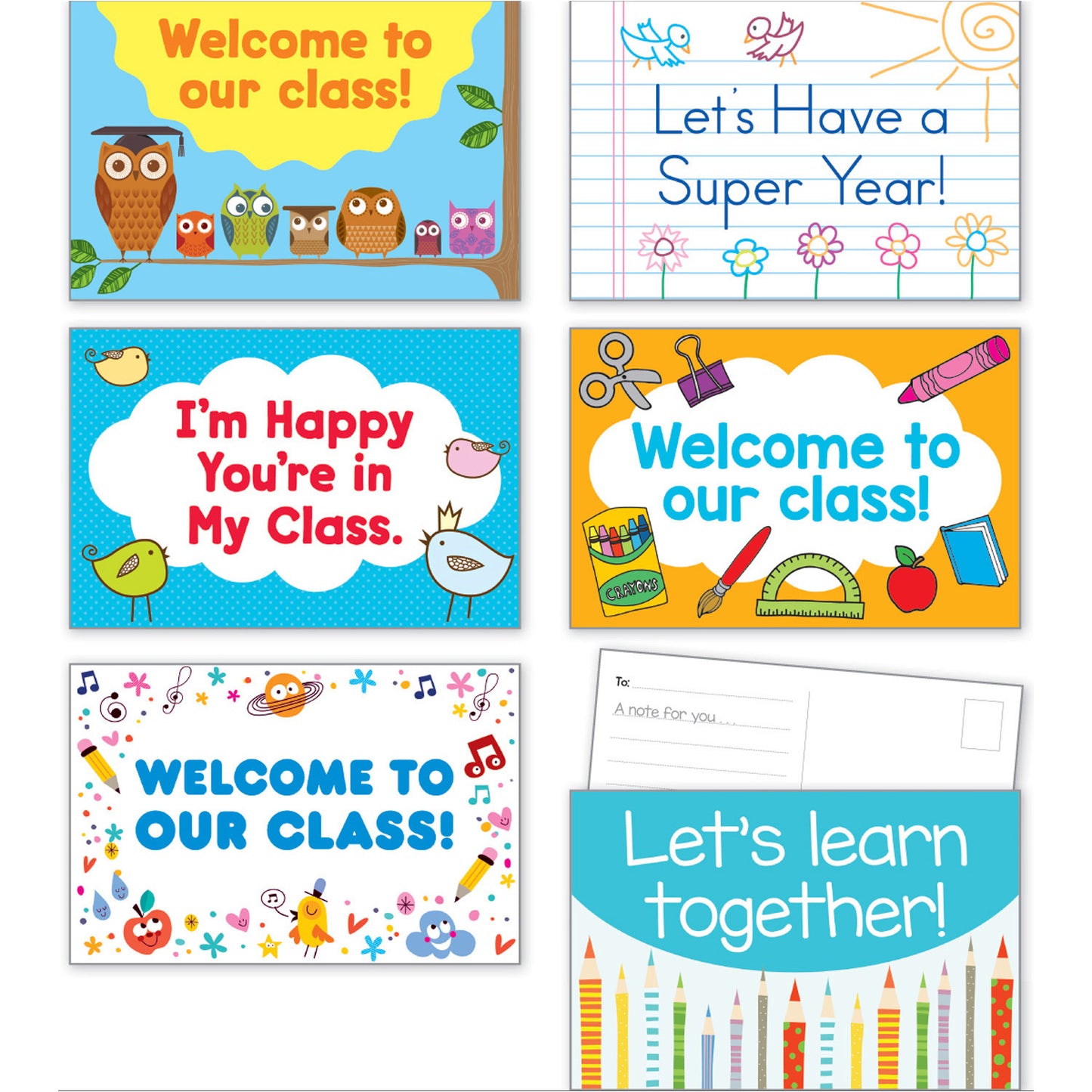 (3 EA) BACK TO SCHOOL POSTCARDS