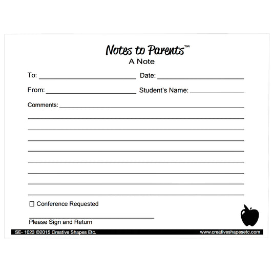 Notes to Parents™, Blank Note