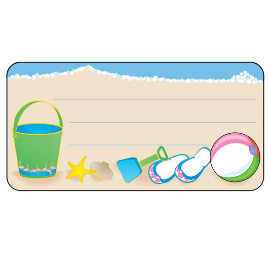 Beach Nametags, 1-5/8" x 3-1/4" , Pack of 36