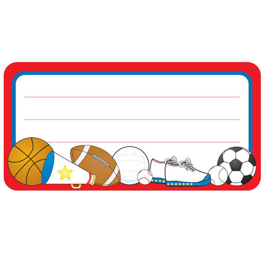 Sports Nametags, 1-5/8" x 3-1/4" , Pack of 36