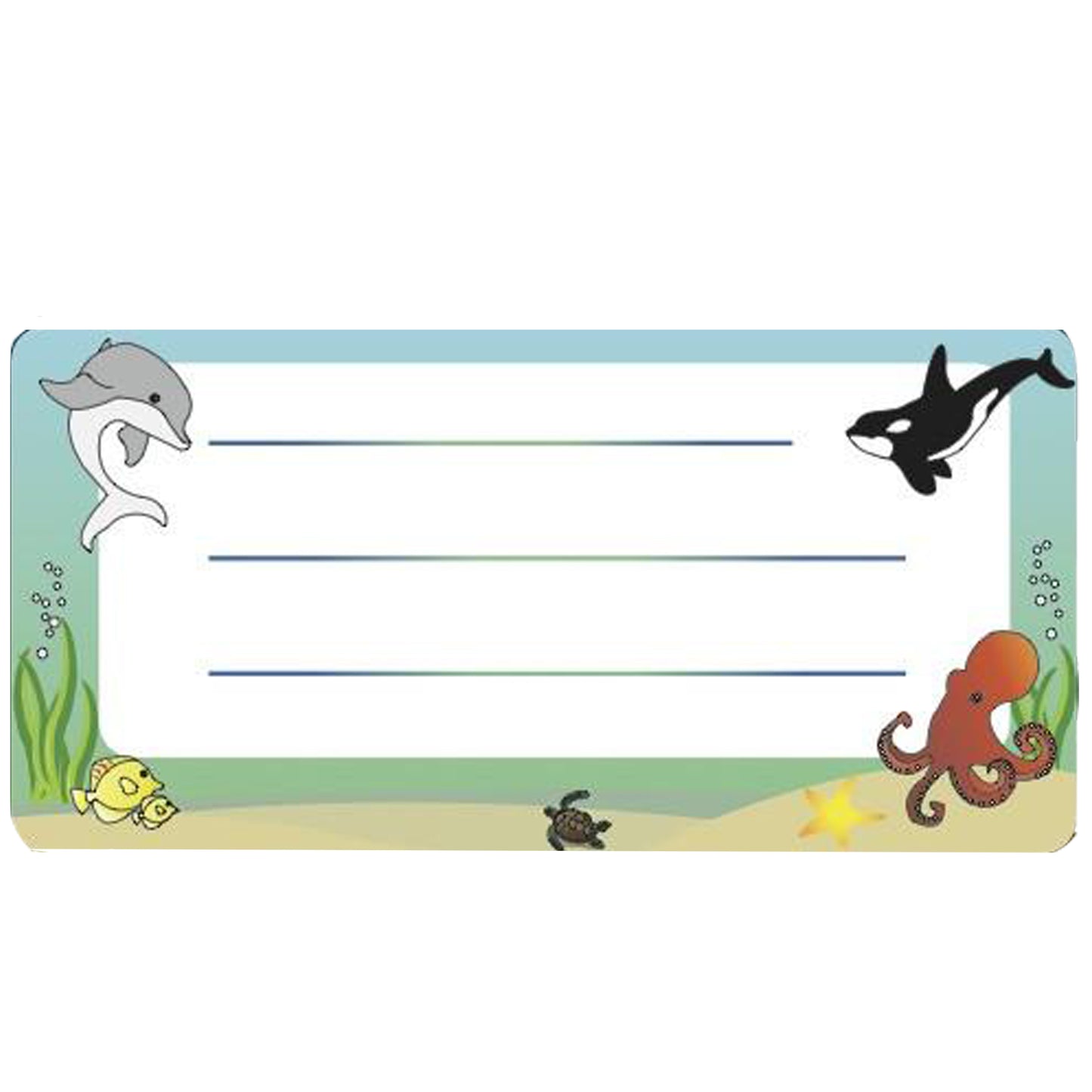 Ocean Life Nametags, 1-5/8" x 3-1/4" , Pack of 36