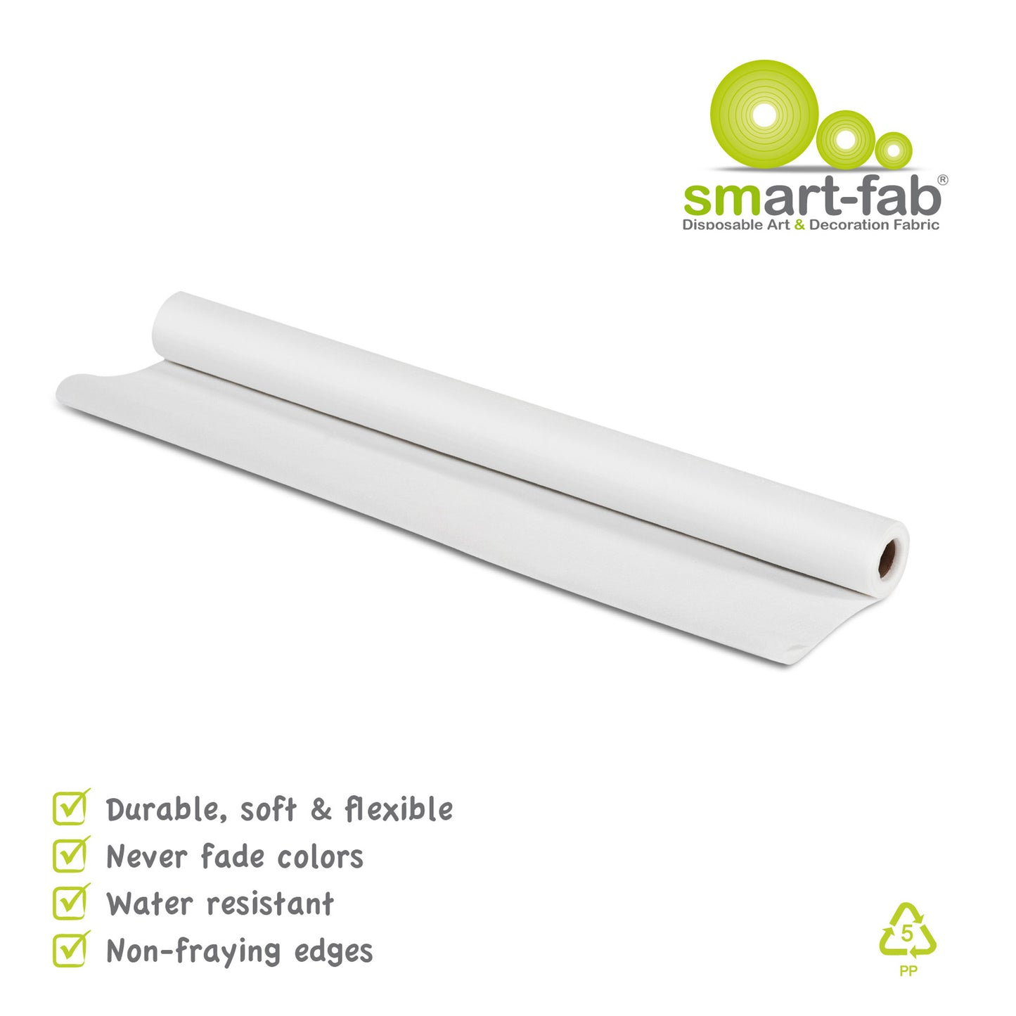 Smart-Fab® Disposable Craft Fabric Roll, 24" x 18', White, 3/pkg