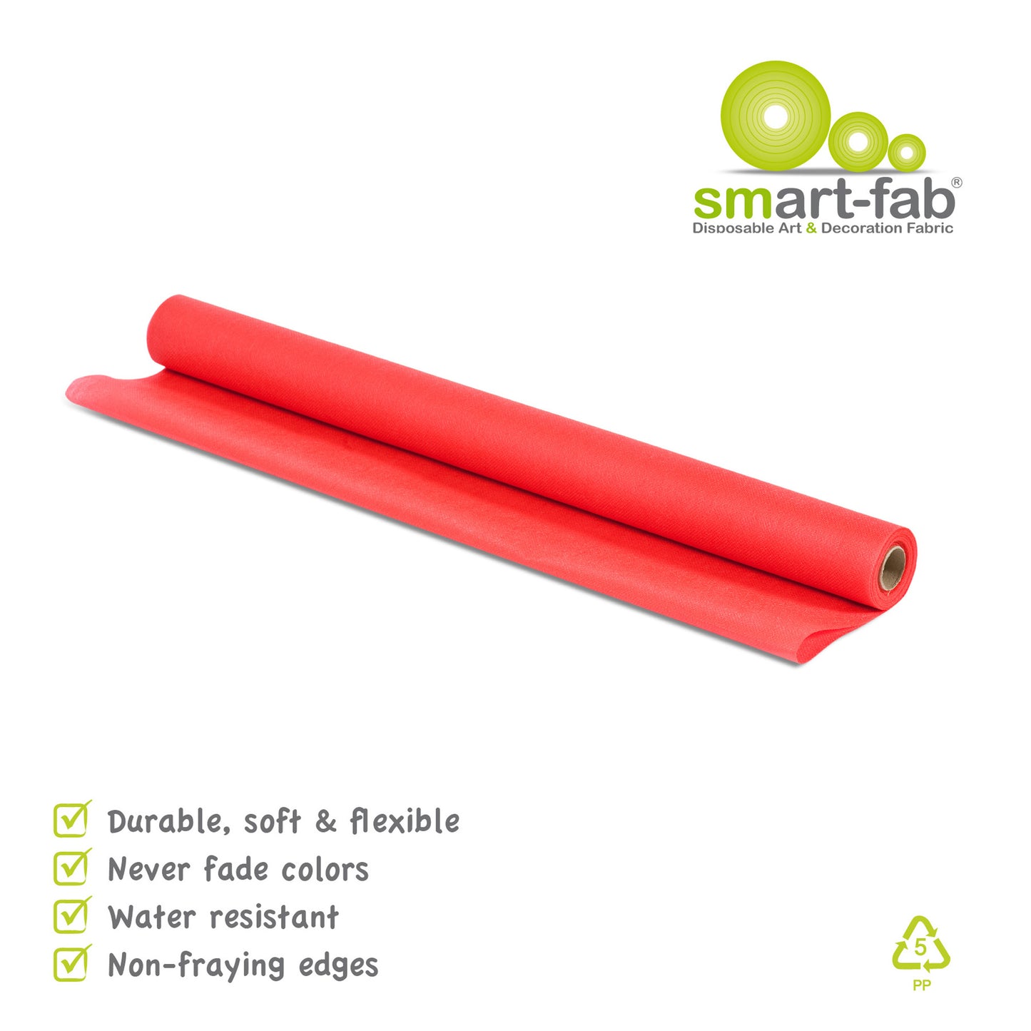 Smart-Fab® Disposable Craft Fabric Roll, 24" x 18', Red, 3/pkg