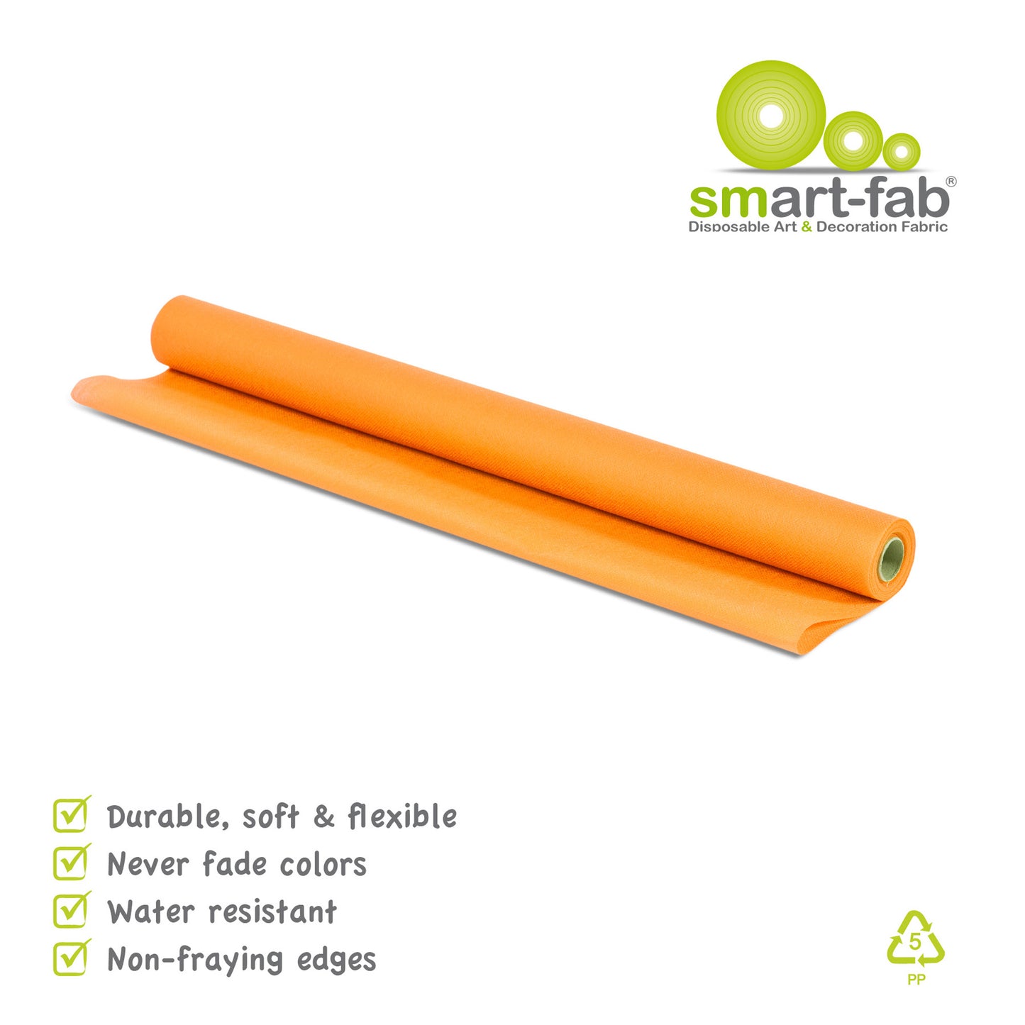 Art & Decoration Fabric Roll, 24" x 18', Orange