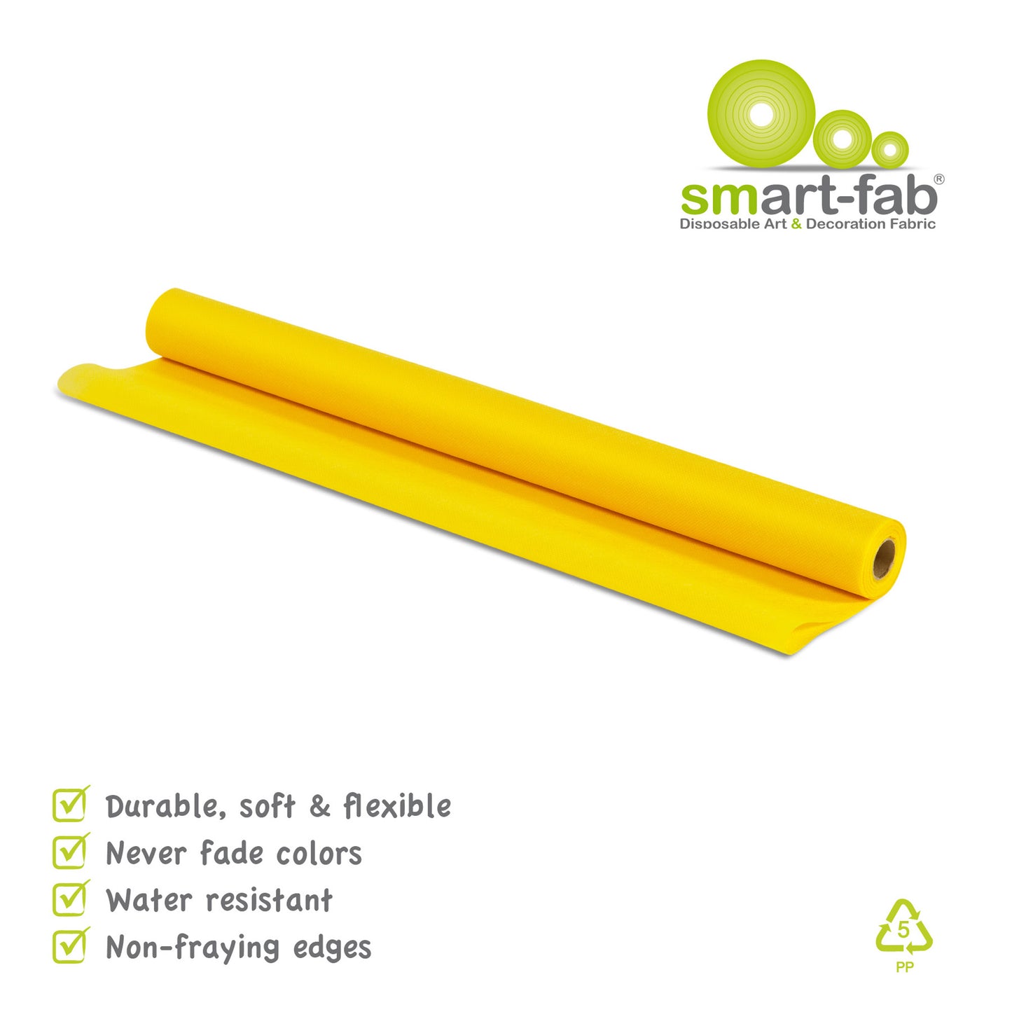 Smart-Fab® Disposable Craft Fabric Roll, 24" x 18', Yellow, 3/pkg