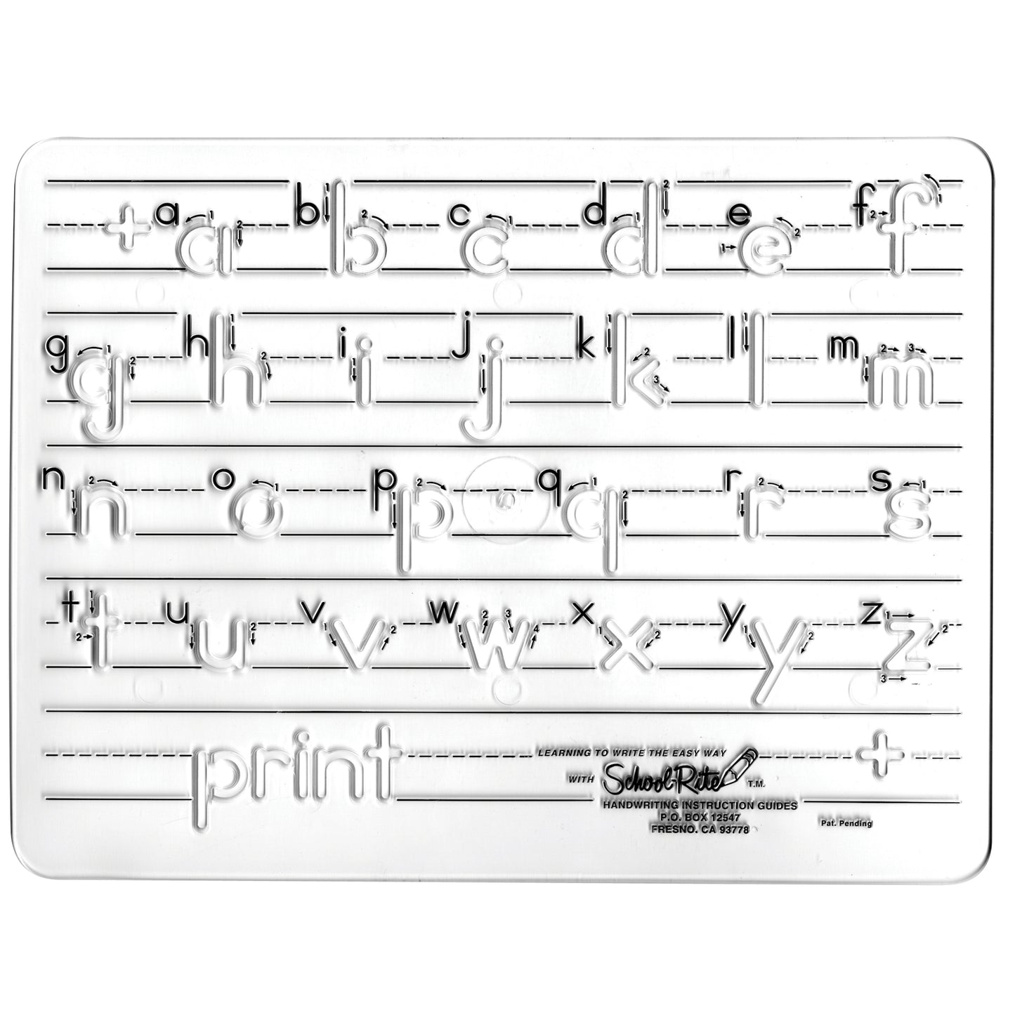 Handwriting Instruction Guide Template, Lowercase Manuscript