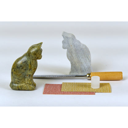 Cat Soapstone Carving Kit