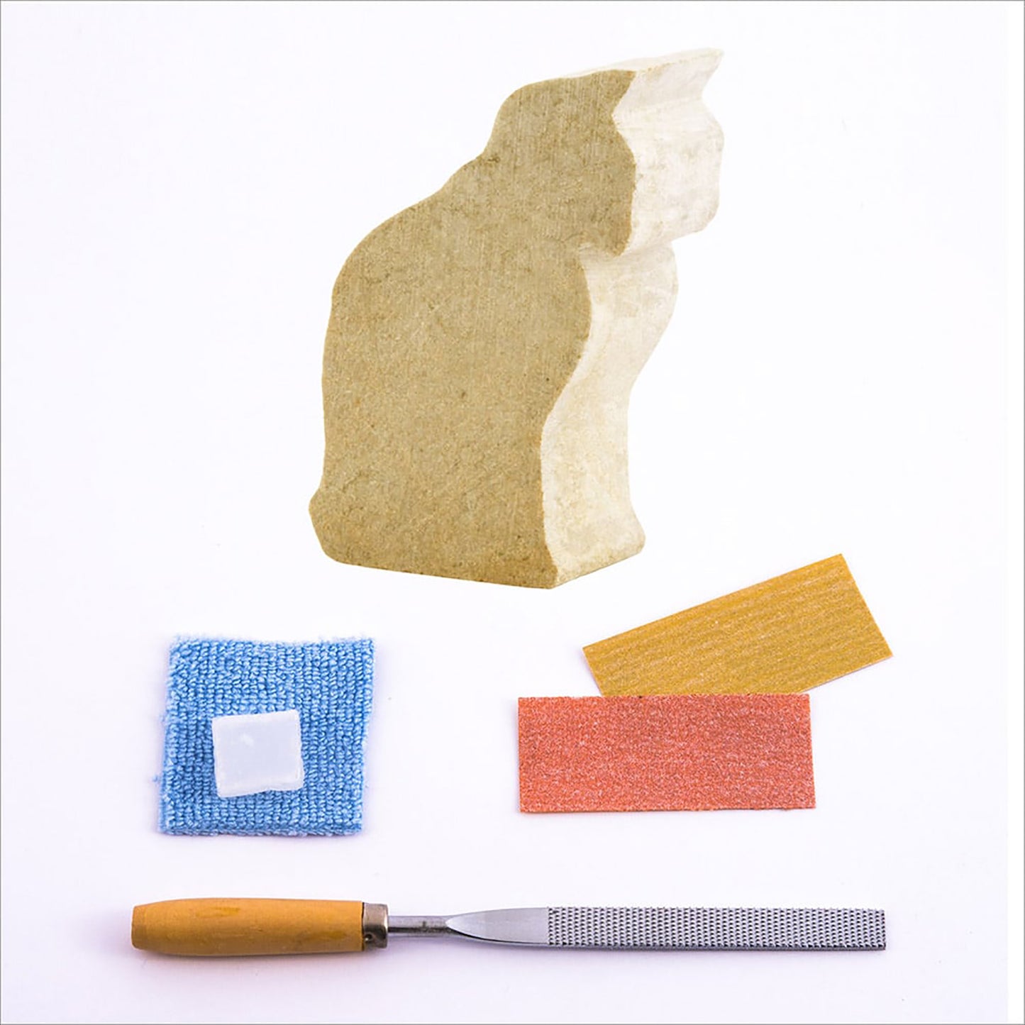 Cat Soapstone Carving Kit