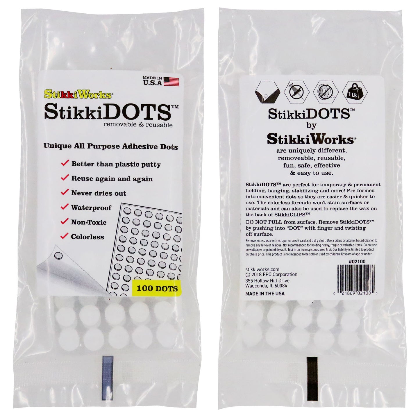 StikkiDOTS™, Adhesive Dots, Pack of 100