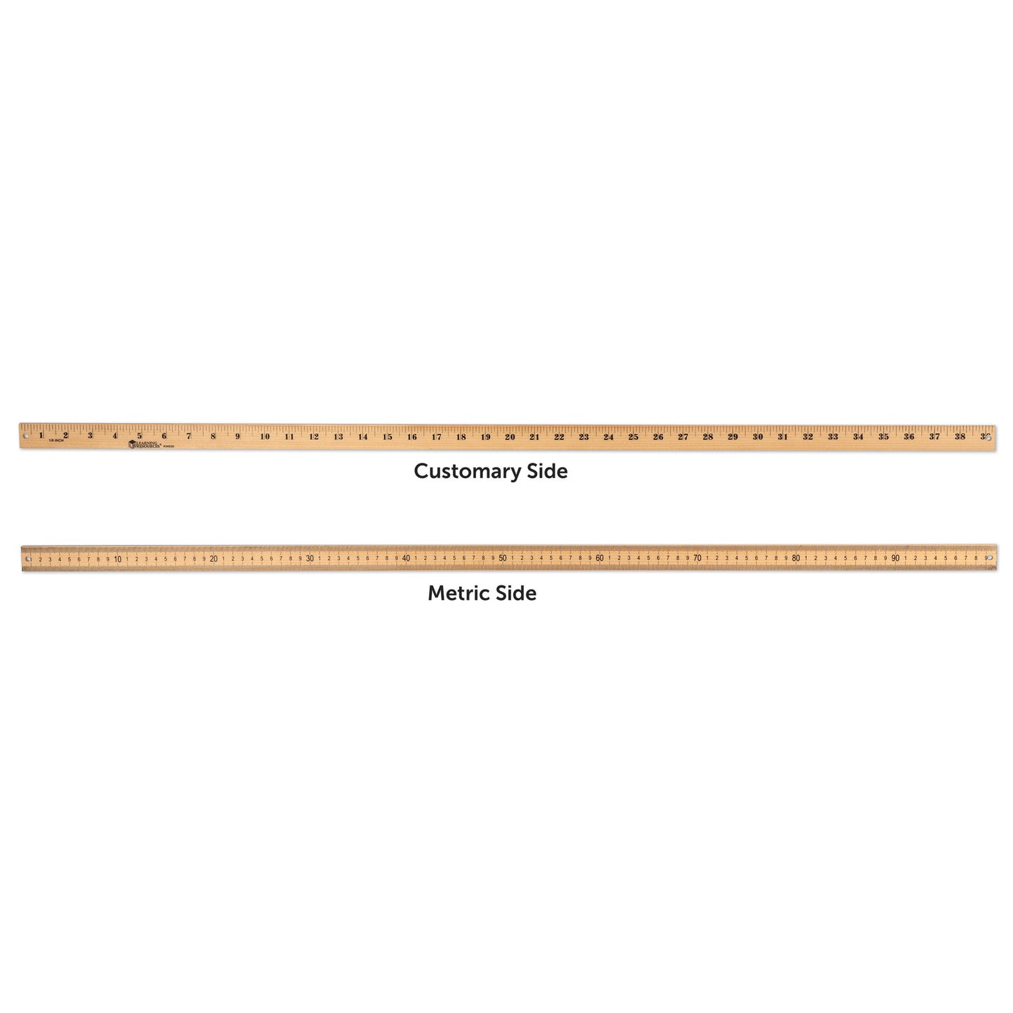 Wooden Meter Stick, Plain Ends, Pack of 3