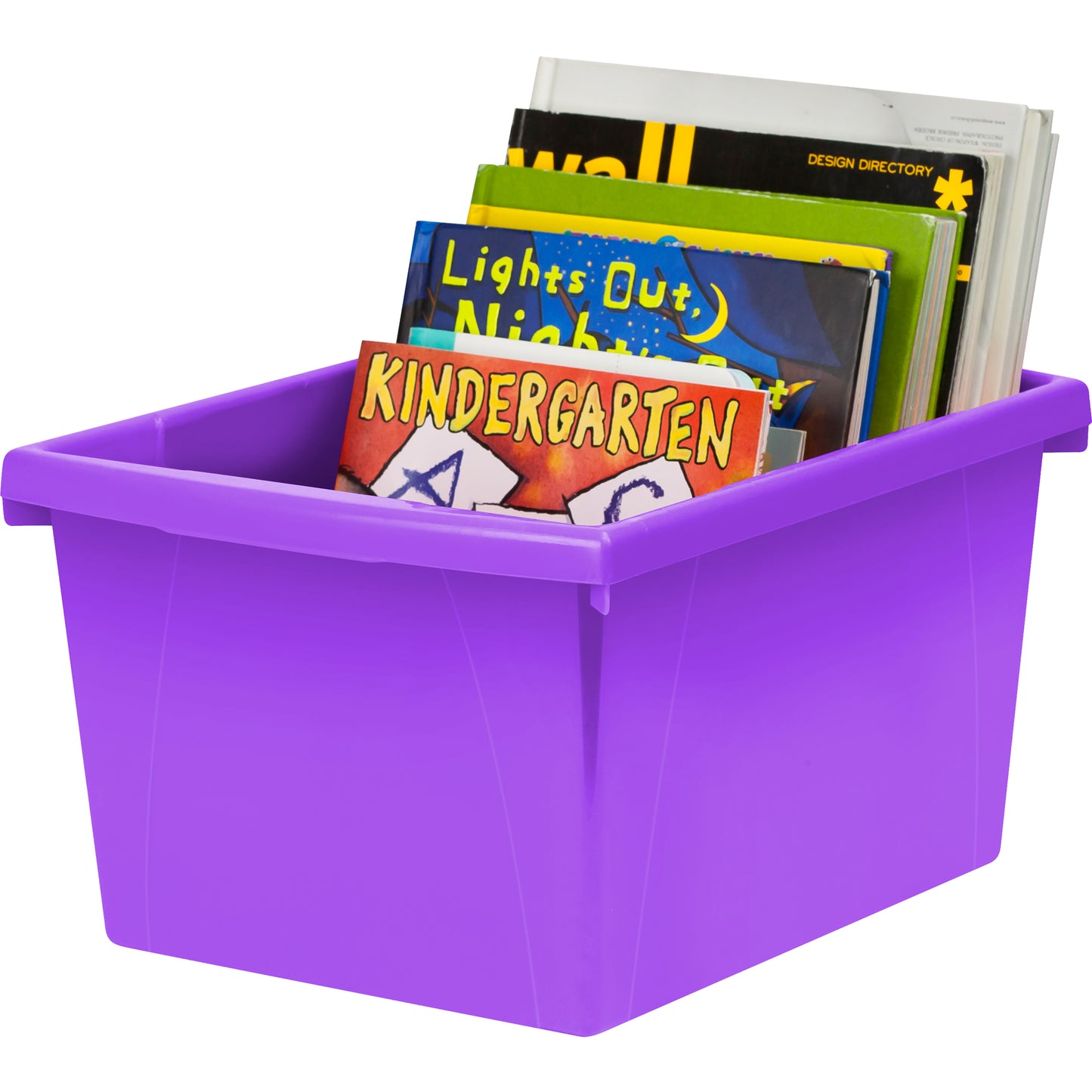 4 Gallon Classroom Storage Bin, Purple, Pack of 3