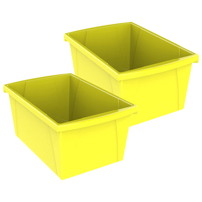 Medium Classroom Storage Bin, Yellow, Pack of 2