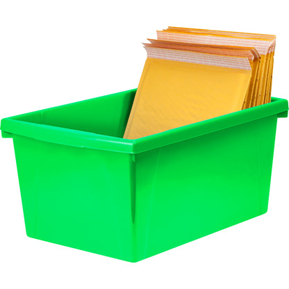 Medium Classroom Storage Bin, Green, Pack of 2