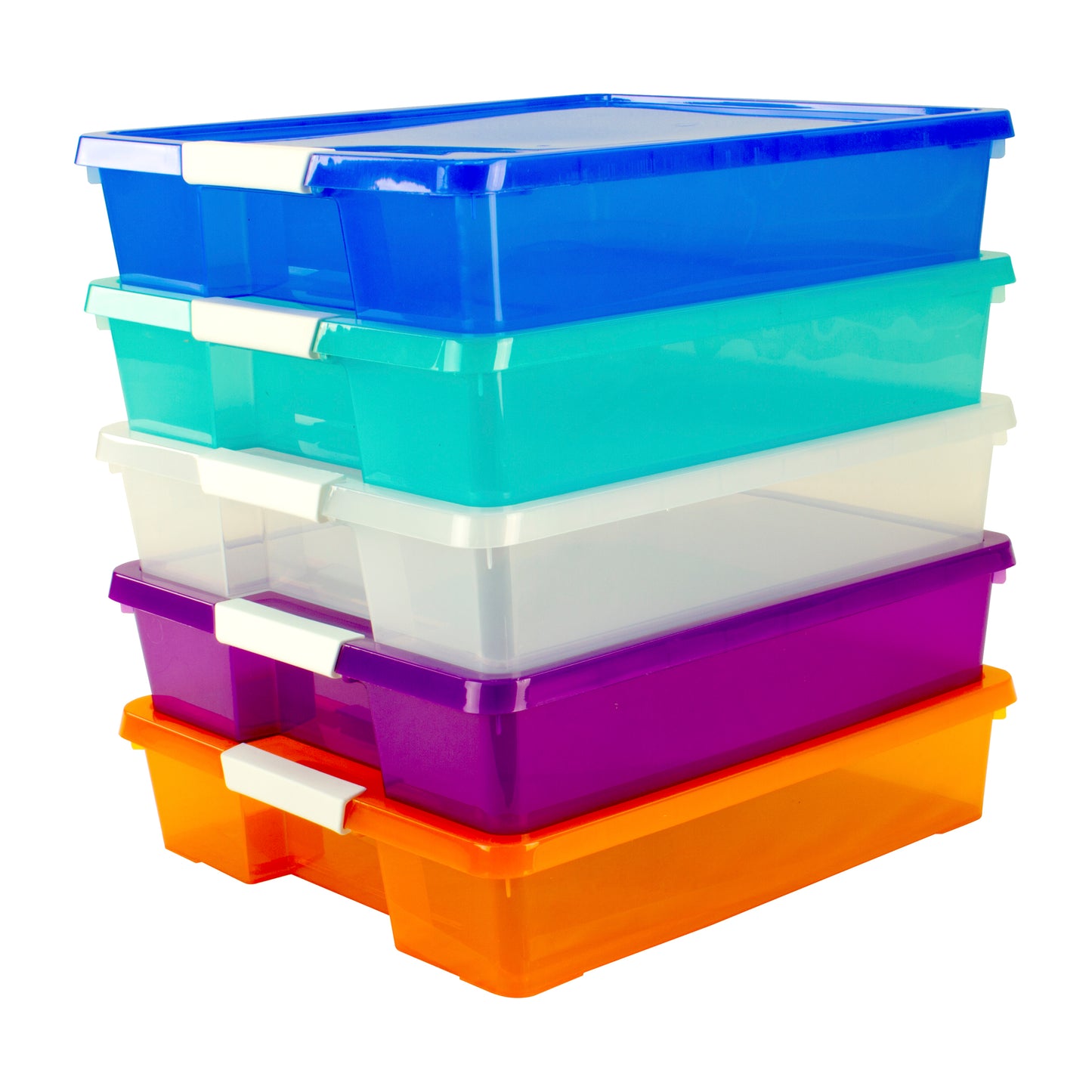 Stack & Store Box Craft Organizer, Assorted Colors, 5-Pack