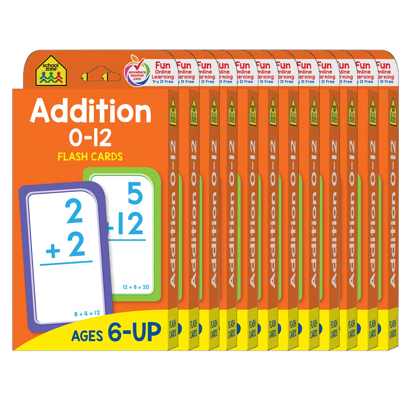 (12 PK) ADDITION 0-12 FLASH CARDS