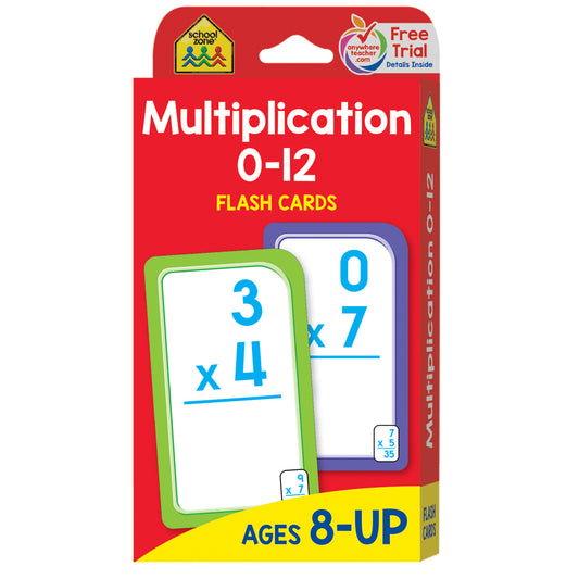 (12 PK) MULTIPLICATION 0-12 FLASH CARDS