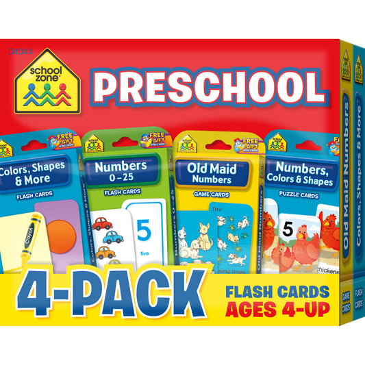 Preschool Flash Card, 4-Pack