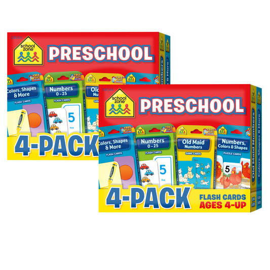 (2 PK) PRESCHOOL FLASH CARDS 4 PK