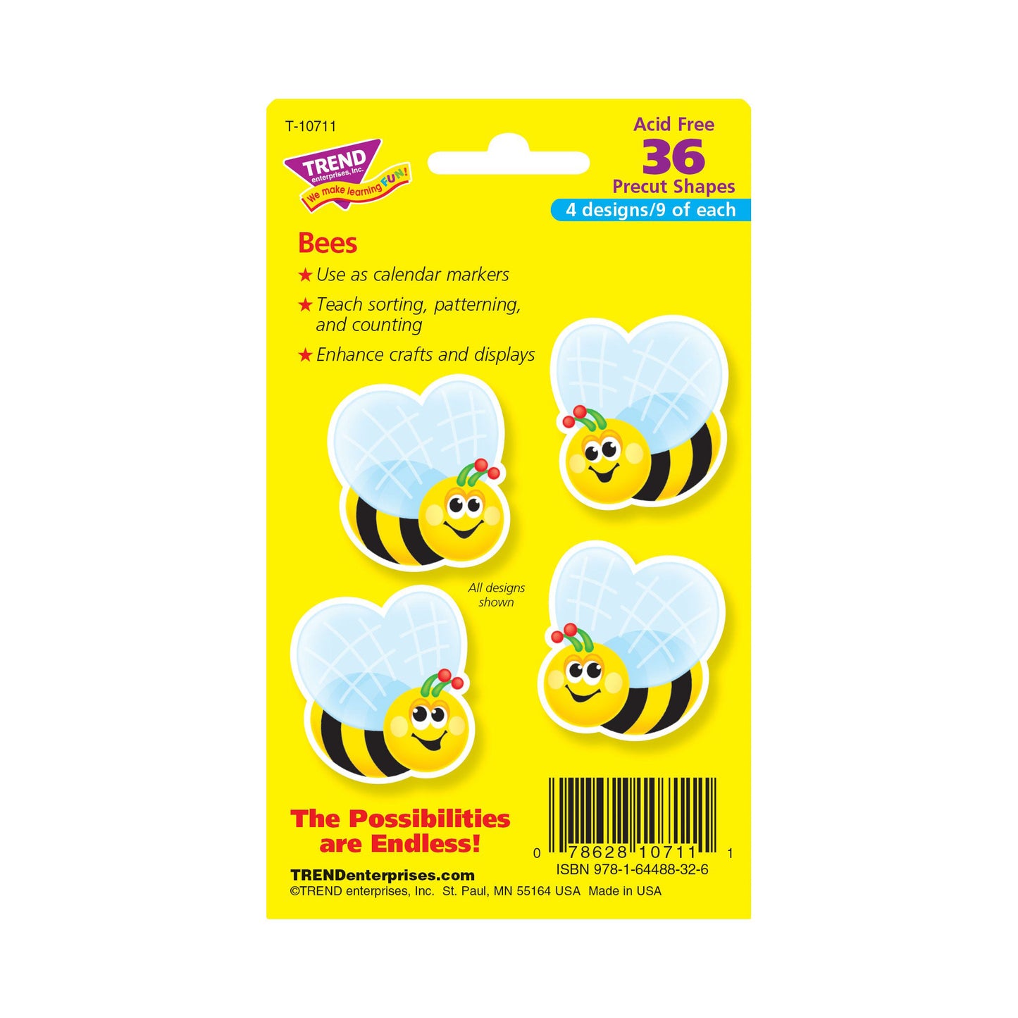 Bees Mini Accents Variety Pack, 36 Per Pack, 6 Packs