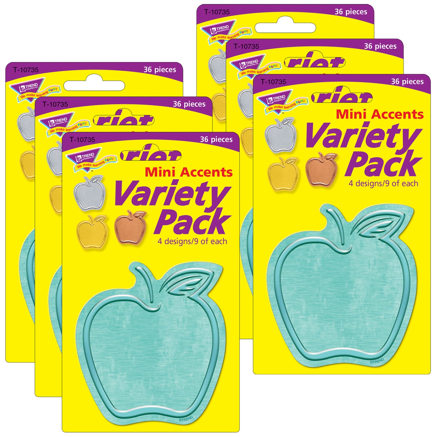 I ♥ Metal™ Apples Mini Accents Variety Pack, 36 Per Pack, 6 Packs