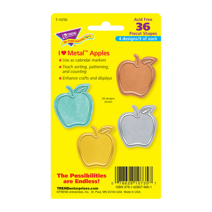 I ♥ Metal™ Apples Mini Accents Variety Pack, 36 Per Pack, 6 Packs