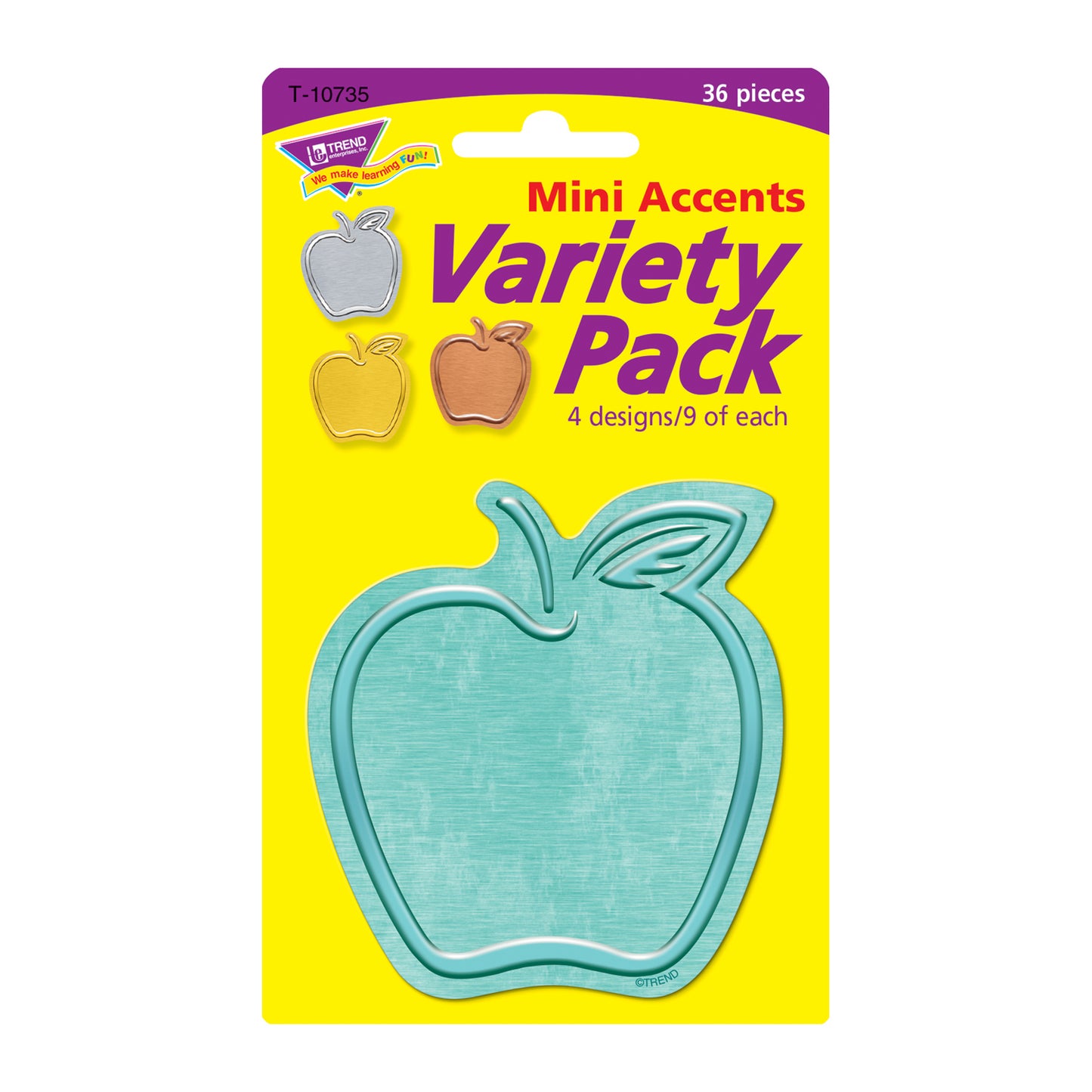 I ♥ Metal™ Apples Mini Accents Variety Pack, 36 Per Pack, 6 Packs