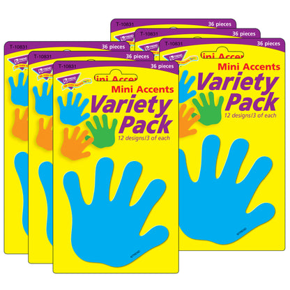 Handprints Mini Accents Variety Pack, 36 Per Pack, 6 Packs