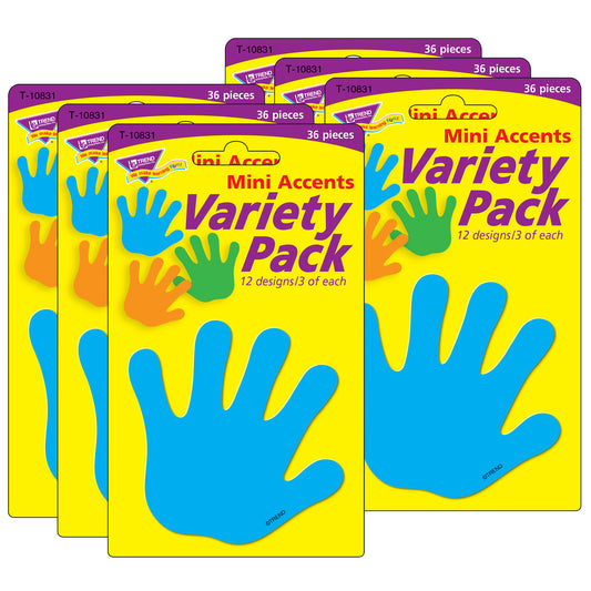 Handprints Mini Accents Variety Pack, 36 Per Pack, 6 Packs